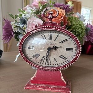 Vintage Red Table Clock